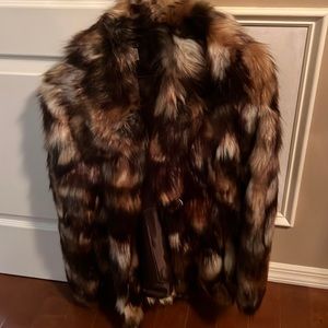 Faux Fur Coat size small. Color brown